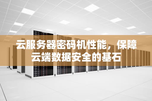 云服务器密码机性能，保障云端数据安全的基石