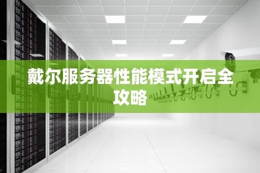 戴尔服务器性能模式开启全攻略
