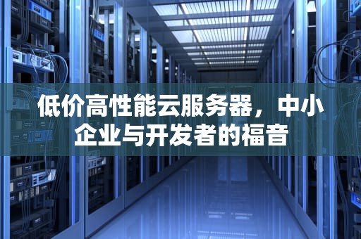 低价高性能云服务器，中小企业与开发者的福音
