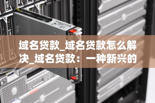 域名贷款_域名贷款怎么解决_域名贷款：一种新兴的金融工具