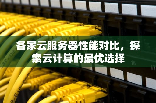 各家云服务器性能对比，探索云计算的最优选择