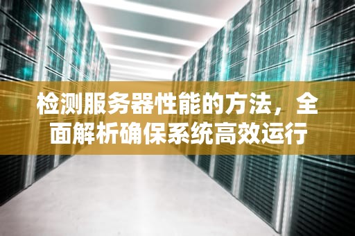 检测服务器性能的方法，全面解析确保系统高效运行