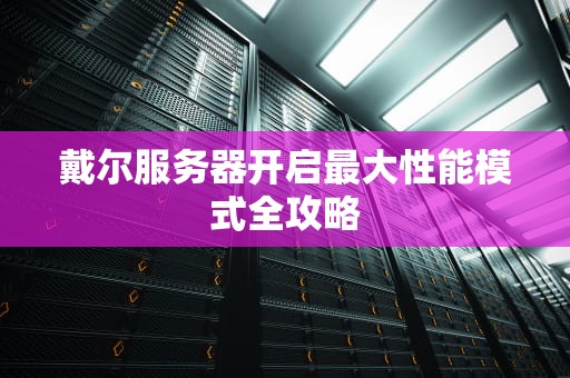 戴尔服务器开启最大性能模式全攻略