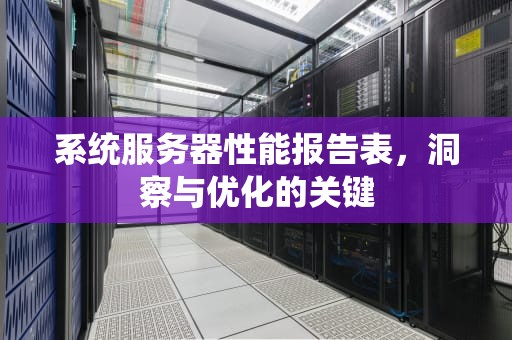 系统服务器性能报告表，洞察与优化的关键