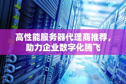 高性能服务器代理商推荐，助力企业数字化腾飞