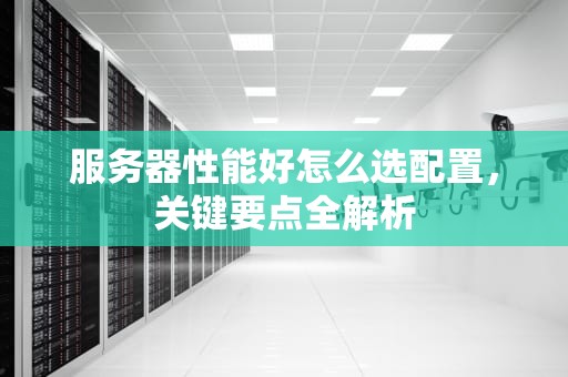 服务器性能好怎么选配置，关键要点全解析