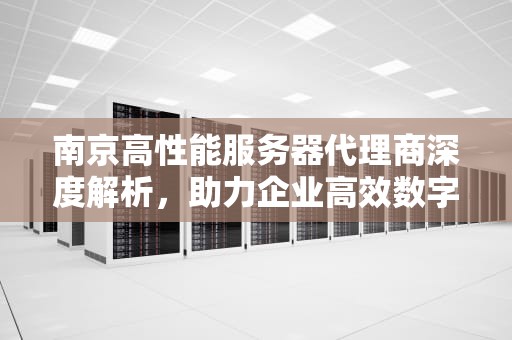 南京高性能服务器代理商深度解析，助力企业高效数字化转型