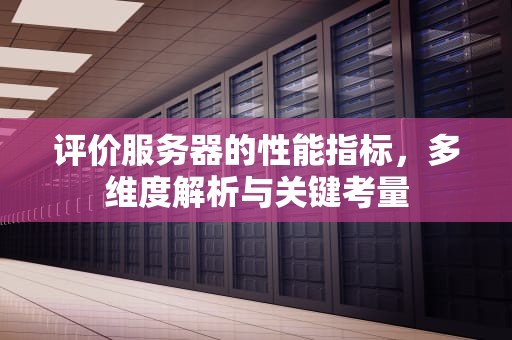 评价服务器的性能指标，多维度解析与关键考量