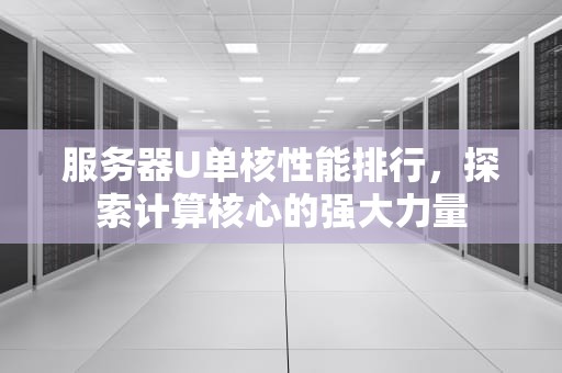 服务器U单核性能排行，探索计算核心的强大力量