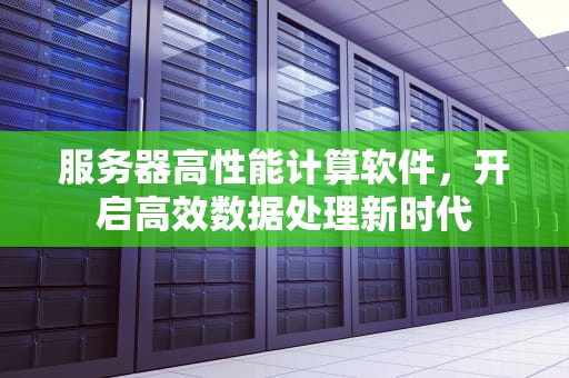 服务器高性能计算软件，开启高效数据处理新时代