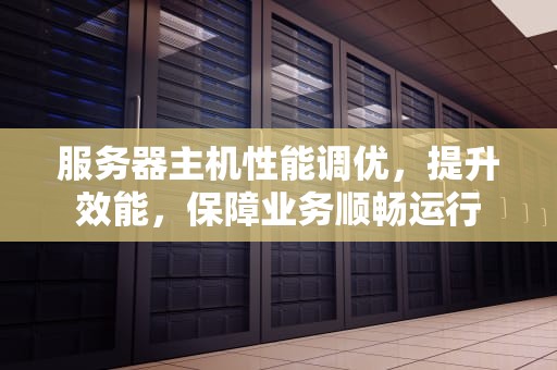 服务器主机性能调优，提升效能，保障业务顺畅运行