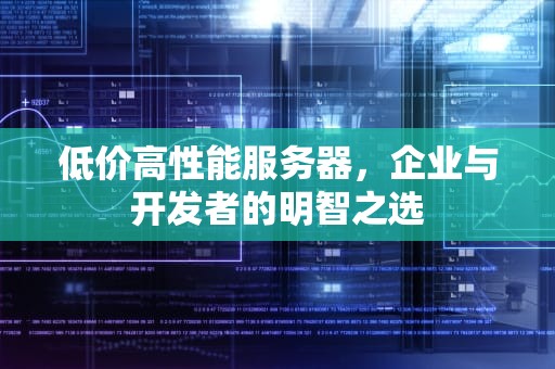 低价高性能服务器，企业与开发者的明智之选