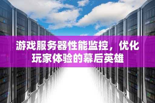 游戏服务器性能监控，优化玩家体验的幕后英雄