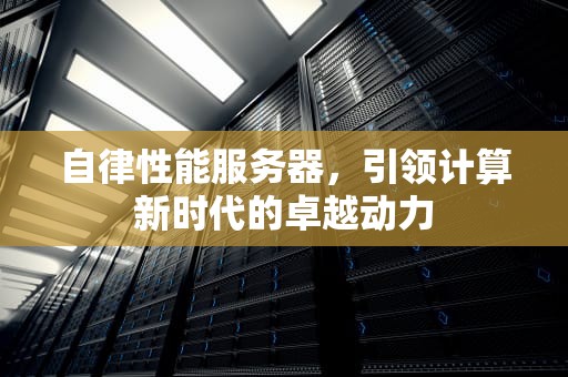 自律性能服务器，引领计算新时代的卓越动力
