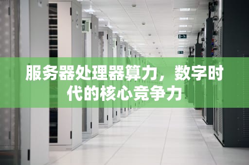 服务器处理器算力，数字时代的核心竞争力
