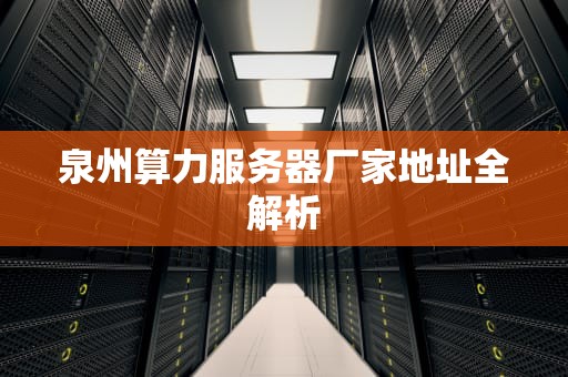 泉州算力服务器厂家地址全解析