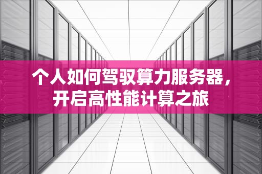 个人如何驾驭算力服务器，开启高性能计算之旅