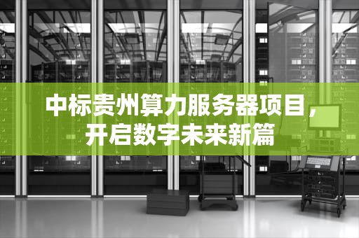 中标贵州算力服务器项目，开启数字未来新篇
