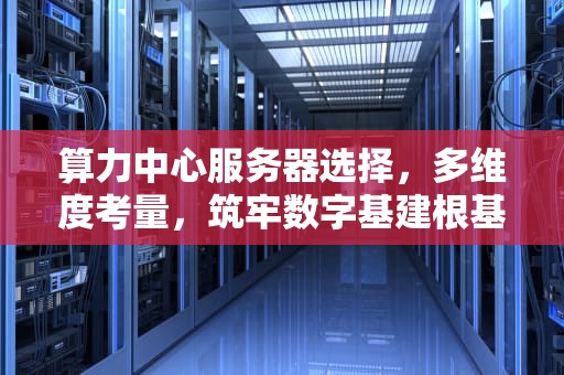 算力中心服务器选择，多维度考量，筑牢数字基建根基