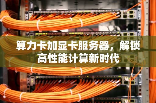 算力卡加显卡服务器，解锁高性能计算新时代