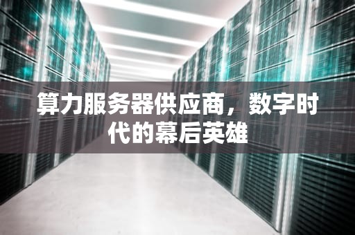 算力服务器供应商，数字时代的幕后英雄