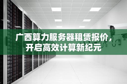 广西算力服务器租赁报价，开启高效计算新纪元