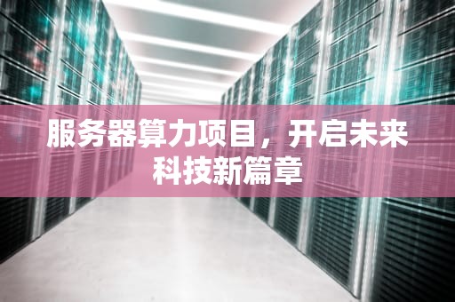 服务器算力项目，开启未来科技新篇章