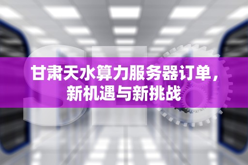 甘肃天水算力服务器订单，新机遇与新挑战