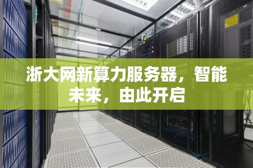 浙大网新算力服务器，智能未来，由此开启