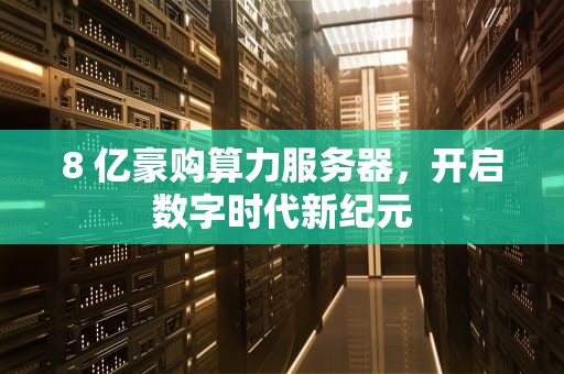 8 亿豪购算力服务器，开启数字时代新纪元