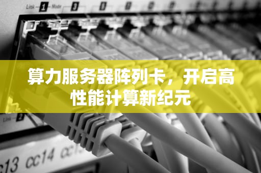 算力服务器阵列卡，开启高性能计算新纪元