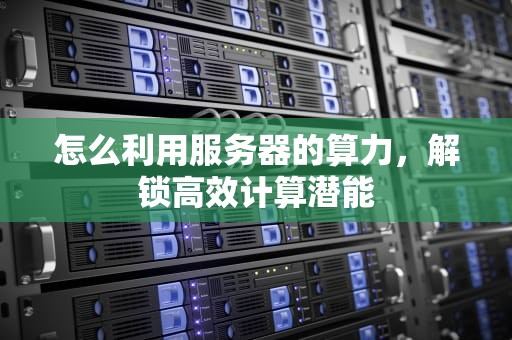 怎么利用服务器的算力，解锁高效计算潜能