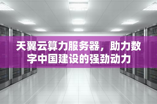 天翼云算力服务器，助力数字中国建设的强劲动力