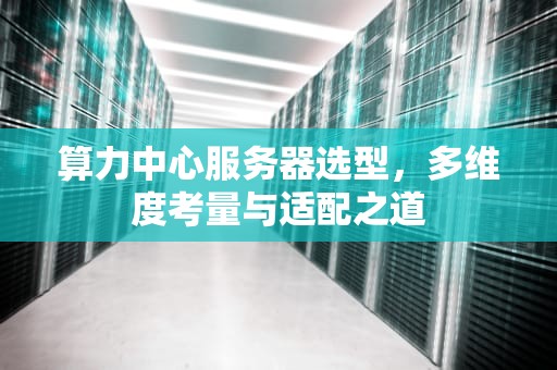 算力中心服务器选型，多维度考量与适配之道