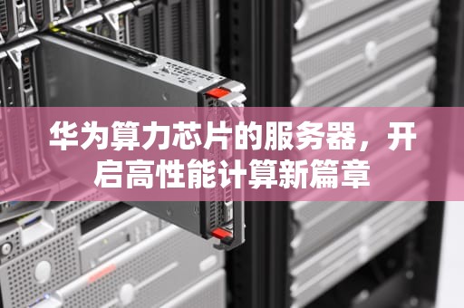华为算力芯片的服务器，开启高性能计算新篇章