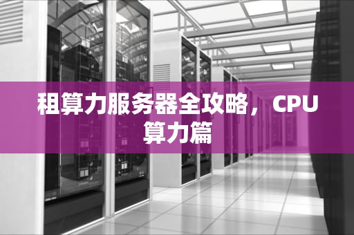 租算力服务器全攻略，CPU算力篇