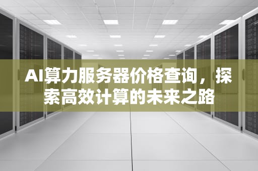 AI算力服务器价格查询，探索高效计算的未来之路
