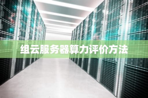 组云服务器算力评价方法