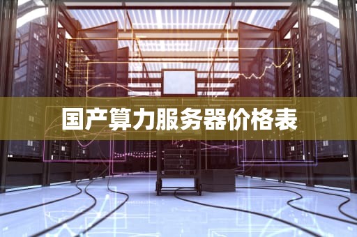 国产算力服务器价格表