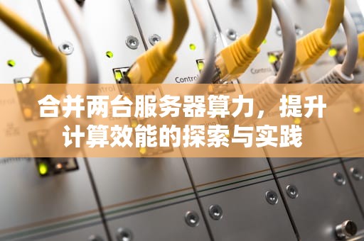 合并两台服务器算力，提升计算效能的探索与实践