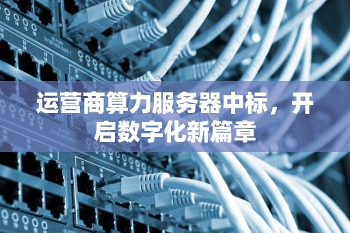 运营商算力服务器中标，开启数字化新篇章