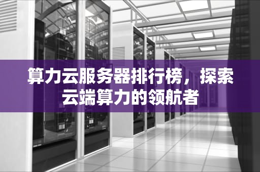 算力云服务器排行榜，探索云端算力的领航者