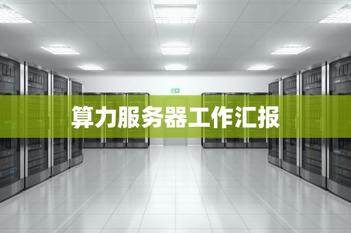 算力服务器工作汇报