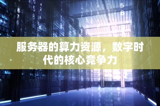 服务器的算力资源，数字时代的核心竞争力