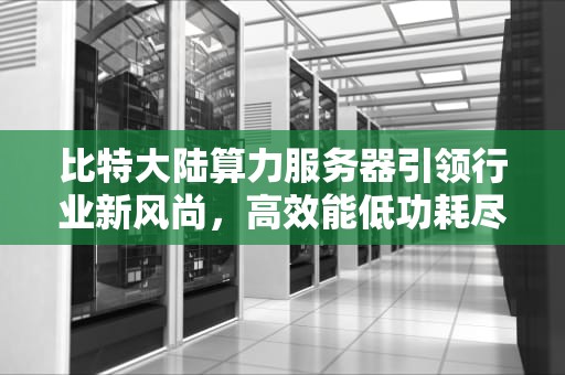 比特大陆算力服务器引领行业新风尚，高效能低功耗尽显科技魅力