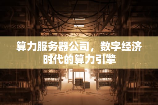 算力服务器公司，数字经济时代的算力引擎