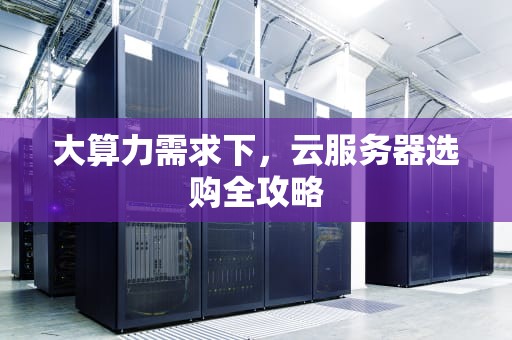 大算力需求下，云服务器选购全攻略