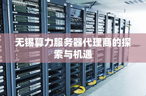 无锡算力服务器代理商的探索与机遇