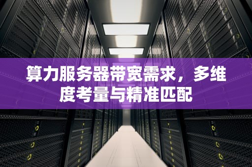 算力服务器带宽需求，多维度考量与精准匹配