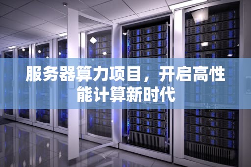 服务器算力项目，开启高性能计算新时代